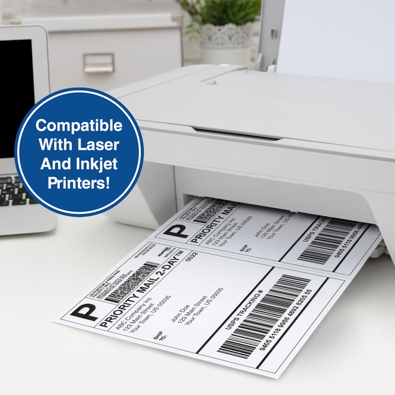 PrintWorks Professional Half Sheet Perforated Paper 8.5â€ x 11â€ - Perfect For W-2, 1099, & Statement Use - Made in the USA - 500 Sheets - 24 lb - A5 Paper - Printer Compatible - White (04118) - Image 5